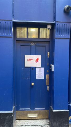 The entry door.